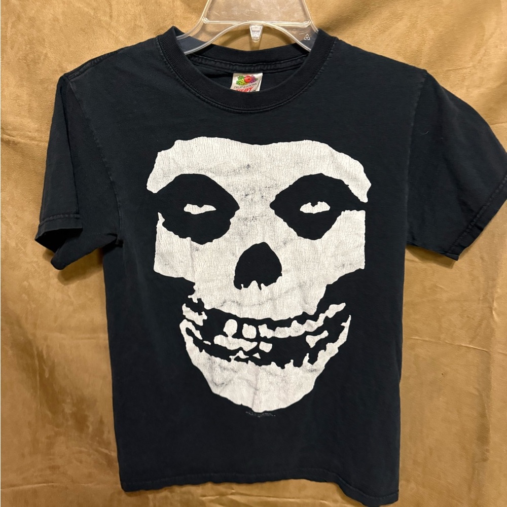Black Misfits 2000s Skull Graphic T-Shirt